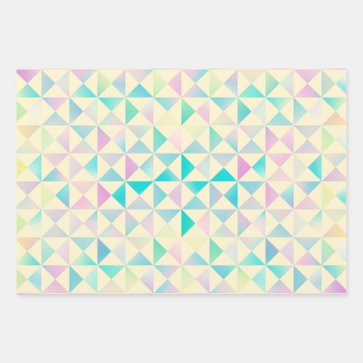 Geometrische holografische Iridescent Pastel Patro Inpakpapier Vel (Voorkant 2)