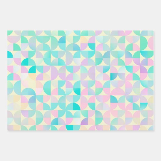 Geometrische holografische Iridescent Pastel Patro Inpakpapier Vel (Voorkant)