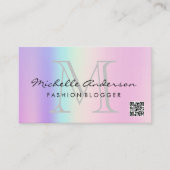 Geometrische holografische kleuren | QR-code Visitekaartje (Voorkant)