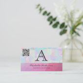 Geometrische holografische magenta achtergrond | Q Visitekaartje (Staand voorkant)