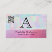 Geometrische holografische magenta achtergrond | Q Visitekaartje (Voorkant)