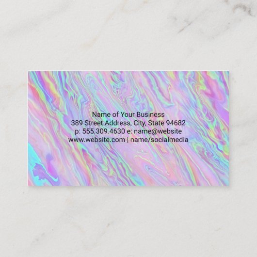 Geometrische holografische vloeistof | QR-scan Visitekaartje (Achterkant)