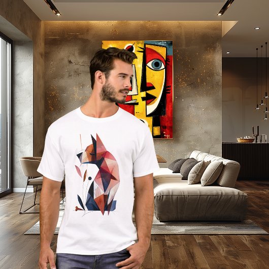 Geometrische Hond Abstract Polygoon Dier Ontwerp T-shirt