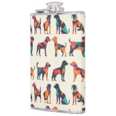 Geometrische hond silhouetten ontwerp heupfles (Links)