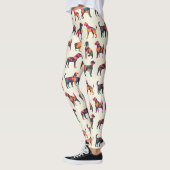 Geometrische hond silhouetten ontwerp leggings (Links)