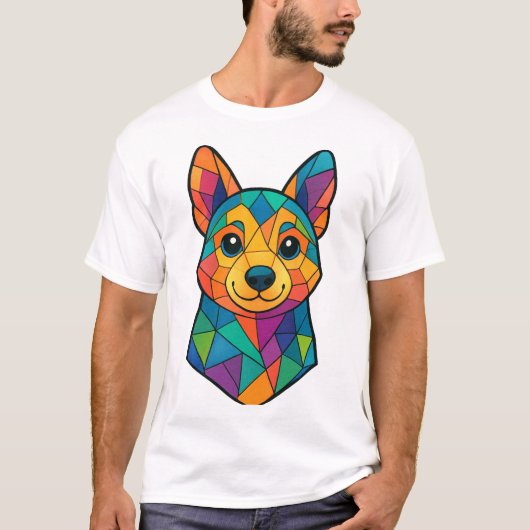 Geometrische hond t shirt trending (Voorkant)