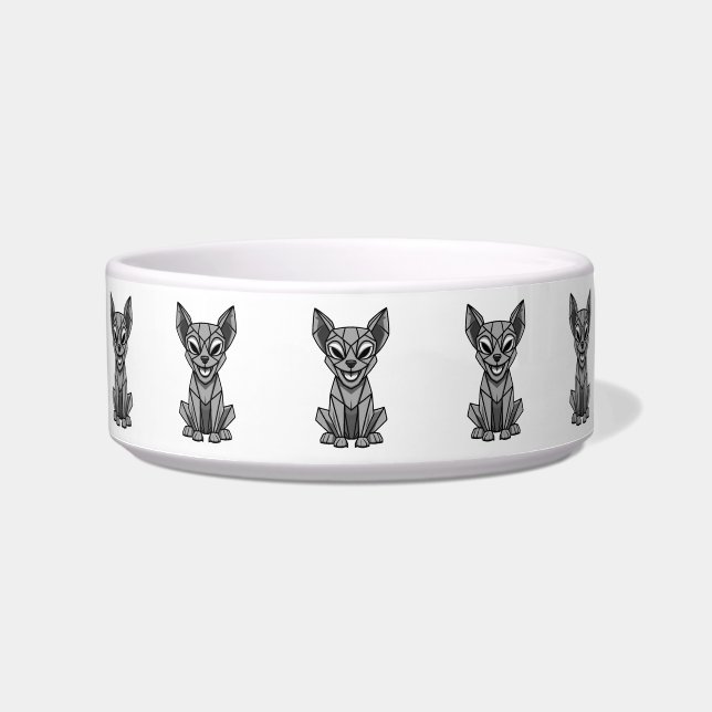 Geometrische Hond Voerbakje (Voorkant)