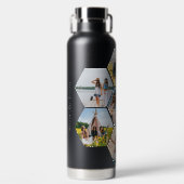 Geometrische Honeycomb | 7 Foto-collage en -monogr Waterfles (Voorkant)