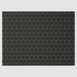 Geometrische Honeycomb Patroon voor zwarte en goud Tissuepapier