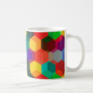 Geometrische Honingraat Kleurrijke Zeshoek Patroon Koffiemok