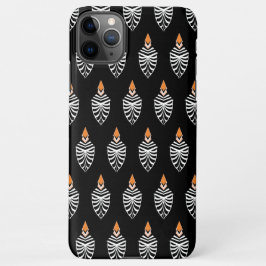 Geometrische Hoopoe Bird Pattern op Black iPhone 11Pro Max Hoesje