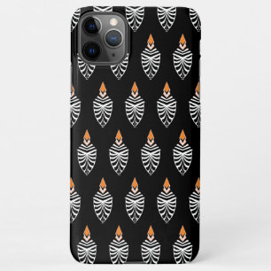 Geometrische Hoopoe Bird Pattern op Black iPhone 11Pro Max Hoesje