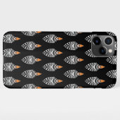 Geometrische Hoopoe Bird Pattern op Black iPhone Hoesje (Achterkant horizontaal)