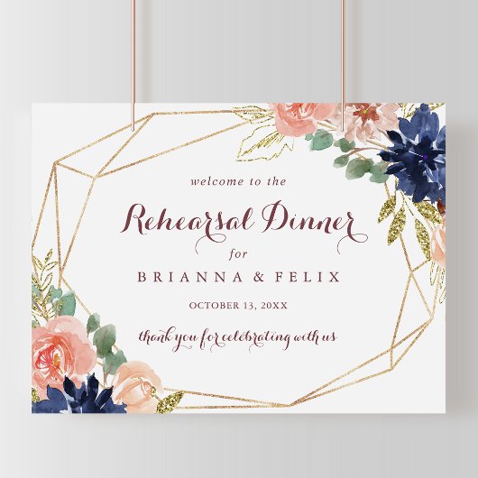 Geometrische horizontale repetitie binnenwelkomstt poster