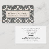 Geometrische houtskool Gray Black White Tiling Visitekaartje (Voorkant / Achterkant)