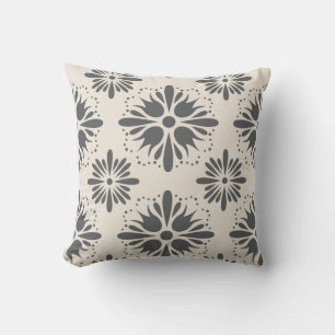 Geometrische houtskool Gray Cream Sherpa Blanket Kussen