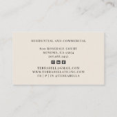 Geometrische houtskool Gray Cream Tiling Busines Visitekaartje (Achterkant)