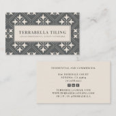 Geometrische houtskool Gray Cream Tiling Busines Visitekaartje (Voorkant / Achterkant)