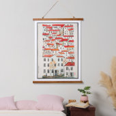 Geometrische huizen hangend wandkleed (Slaapkamer)