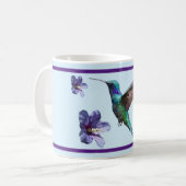 geometrische Hummingbird/Hibiscus Mok (Voorkant links)