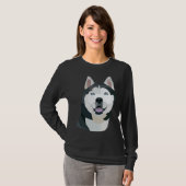 Geometrische Husky Dog T-shirt (Voorkant volledig)