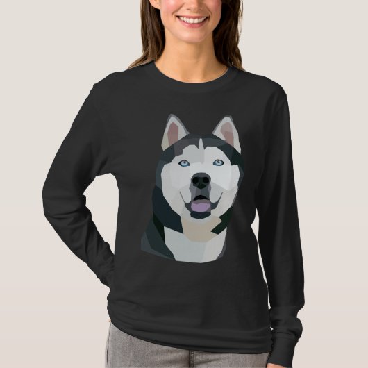 Geometrische Husky Dog T-shirt (Voorkant)