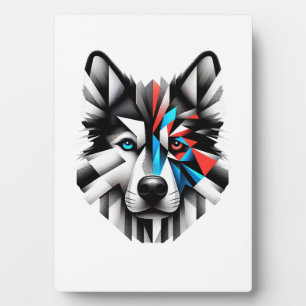 Geometrische Husky Gezicht Modern Kunstontwerp Fotoplaat