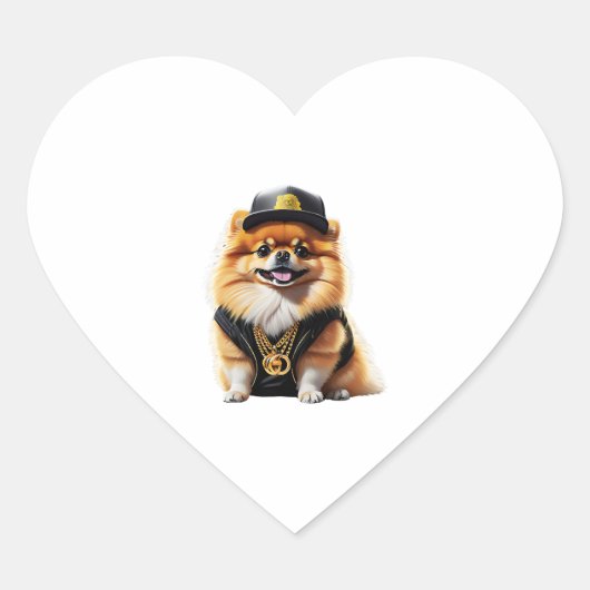 Geometrische Husky Gezicht Modern Kunstontwerp Hart Sticker (Voorkant)