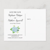 Geometrische hydrangea Floral Wedding Save the Dat Aankondigingskaart (Achterkant)