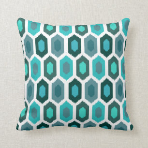 Geometrische Ikat Ocean Beach Blue Kussen