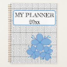 Geometrische Illusie Blauwe Bloemplanner