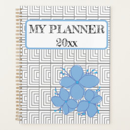 Geometrische Illusie Blauwe Bloemplanner Planner