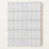 Geometrische Illusie Blauwe Bloemplanner Planner (Achterkant)