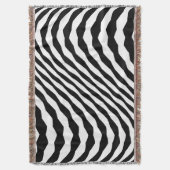 Geometrische illusie zwart + uw kleur naar keuze deken (Voorkant Verticaal)