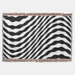 Geometrische illusie zwart + uw kleur naar keuze deken