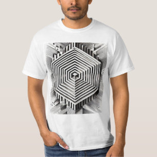 Geometrische illusie zwart-wit Abstract T-shirt