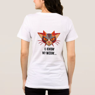 Geometrische illustratie van het kattengezicht Tri-Blend shirt