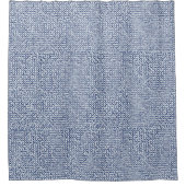 Geometrische imtajime Shibori Blue Check Textile K Douchegordijn (Voorkant)