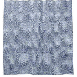 Geometrische imtajime Shibori Blue Check Textile K Douchegordijn