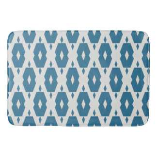 Geometrische Indigo Diamond Bath Mat Large