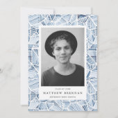 Geometrische indigoblauwWaterverf GraduPartij Kaart (Voorkant)