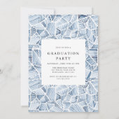 Geometrische indigoblauwWaterverf GraduPartij Kaart (Achterkant)