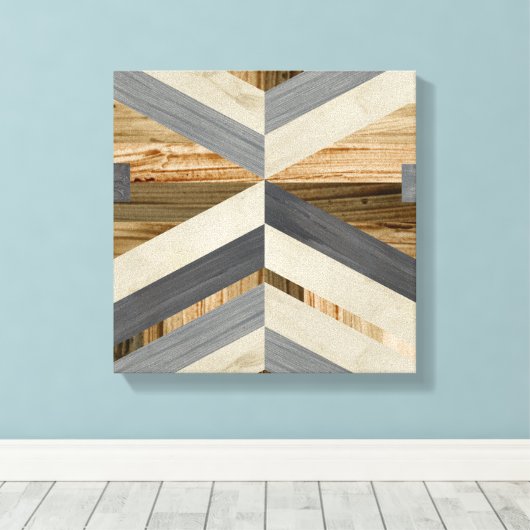 Geometrische inleg canvas afdruk (Insitu (Houten vloer))