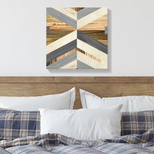 Geometrische inleg canvas afdruk (Insitu (Slaapkamer))