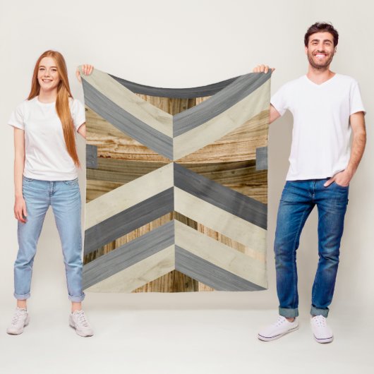 Geometrische inleg fleece deken (In situ)