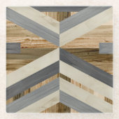 Geometrische inleg glazen onderzetter (Voorkant)