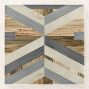 Geometrische inleg glazen onderzetter