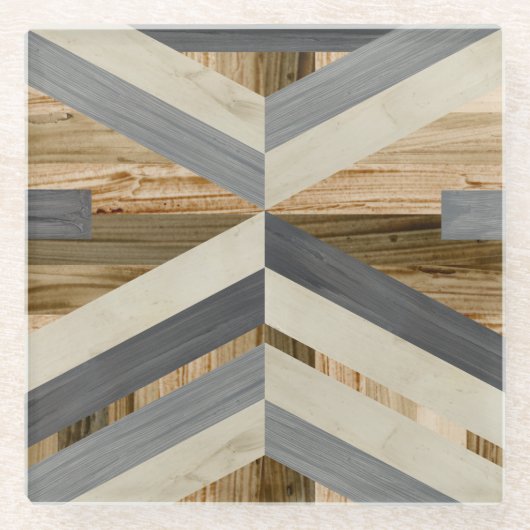 Geometrische inleg glazen onderzetter (Voorkant)