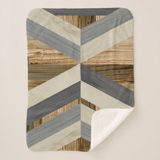 Geometrische inleg sherpa deken (Voorkant)