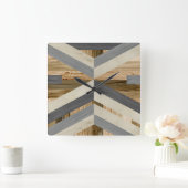 Geometrische inleg vierkante klok (Huis)